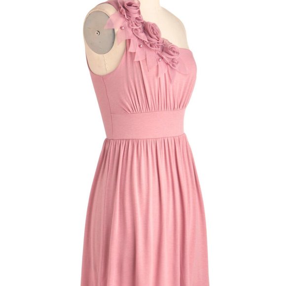 One Shoulder Soft Dusty Pink Dress ModCloth Excl - Picture 5 of 7